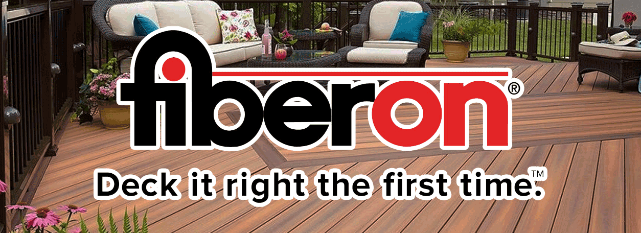 Fiberone logo and outdoor deck