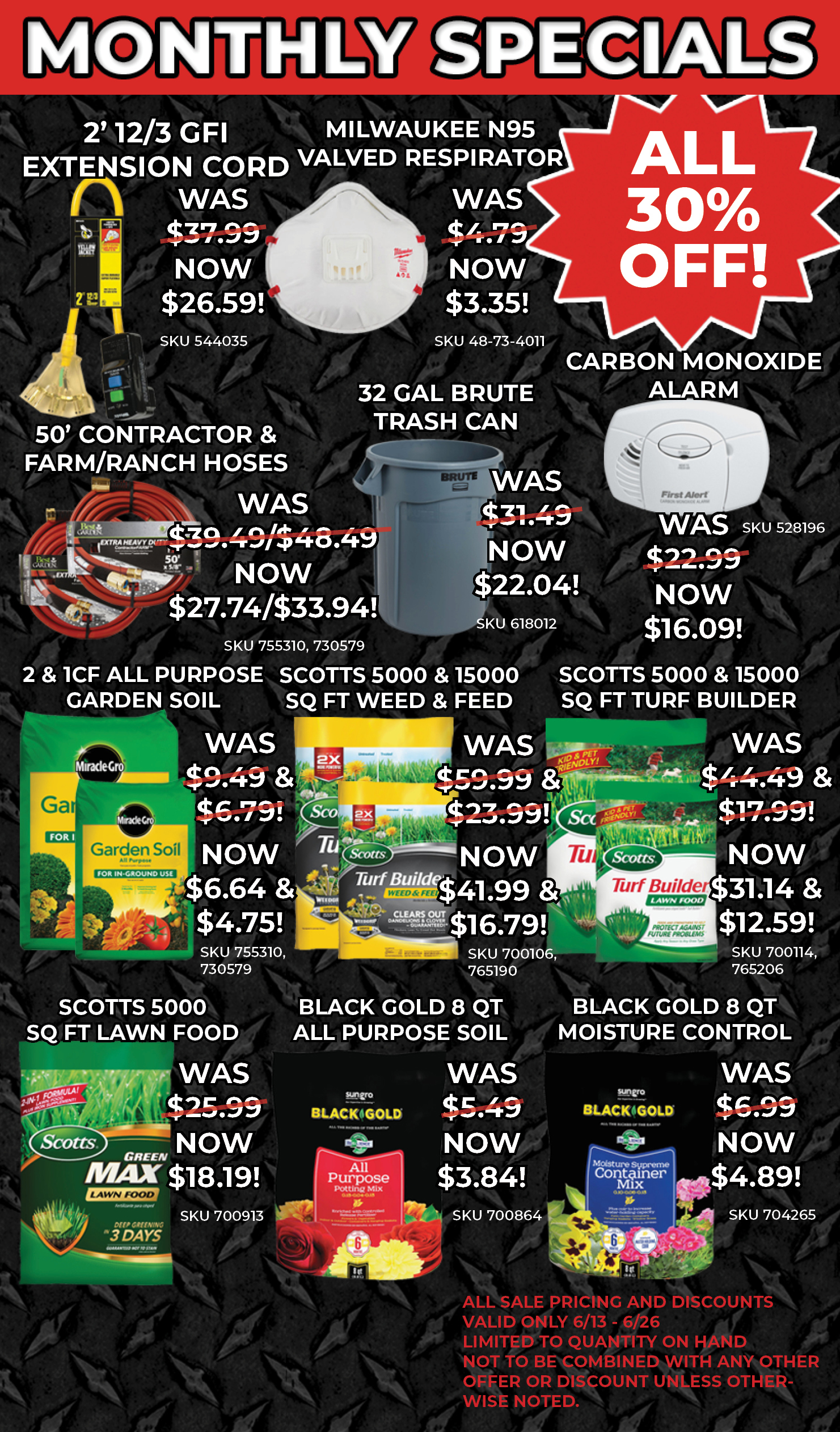 JUNE SPECIALS PRODUCT LISTS