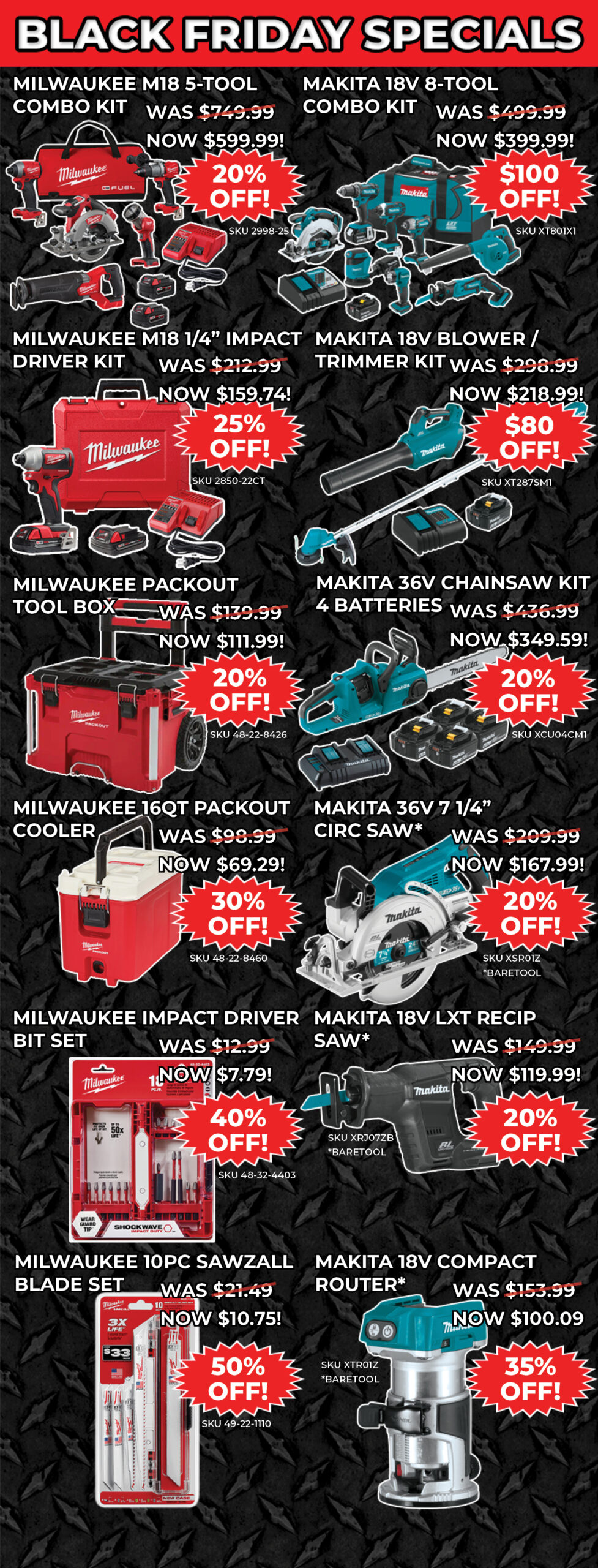 NOV SPECIALS PRODUCT LISTS